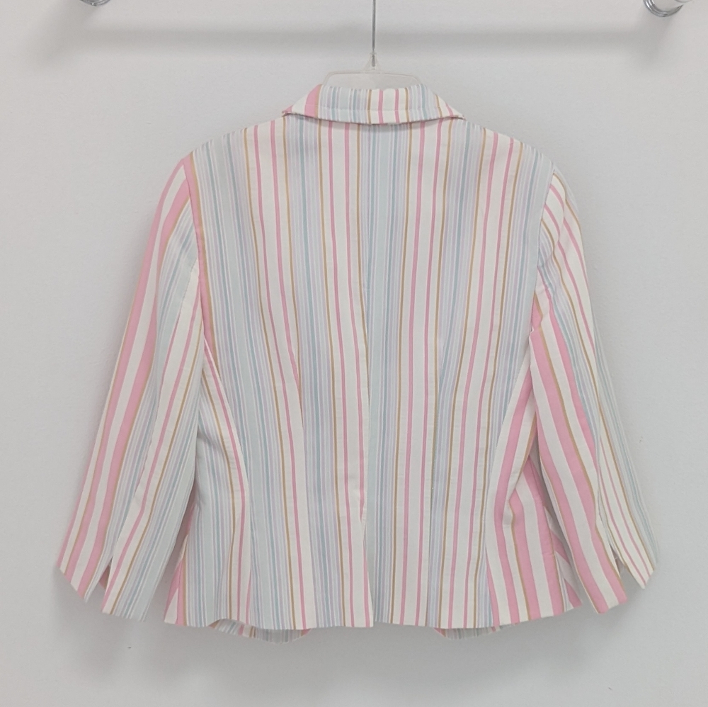 Zara Basic Striped Fitted Jacket - image 2